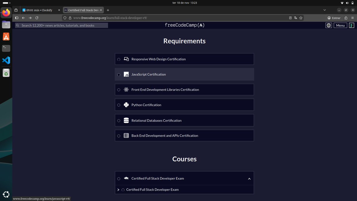 venicius8v's tweet image. I&apos;m gonna start a new course! 🚀

Anteriormente, fiz dois cursos no freeCodeCamp, e, curiosamente, eles se tornaram &quot;legacy&quot; 😅 Então precisei me atualizar, buscando conhecimento Full-Stack atual da plataforma.

#freeCodeCamp #DevBR #WebDev