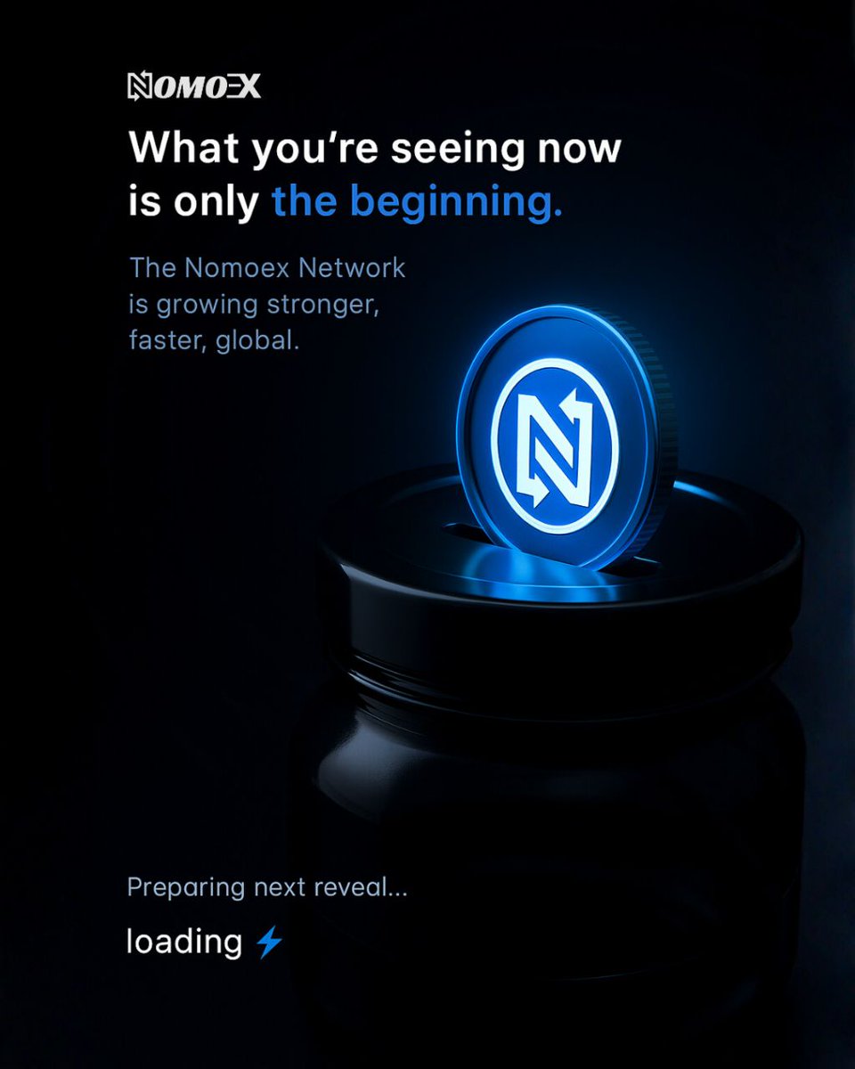 nomoex_global's tweet photo. What you’re seeing now is only the beginning.

The Nomoex Network is growing stronger, faster, global. 💙🌍

Preparing next reveal… loading ⚡ https://t.co/DdMRxSW88f