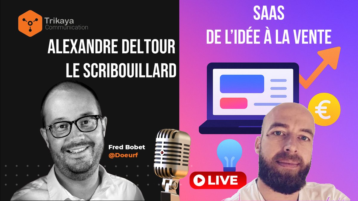 🔴 #TrikayaLive - ⏱️ C'était un très chouette LIVE ! 🔥
-- #SaaS : De l'idée à la vente --
Merci Alexandre Deltour créateur du SAAS de génération de contenu IA Le Scribouillard <a href="/DevMy_fr/">Le Scribouillard - IA</a> 💥
Pour suivre le replay : youtube.com/@trikayalive
📢 RT / Partagez !