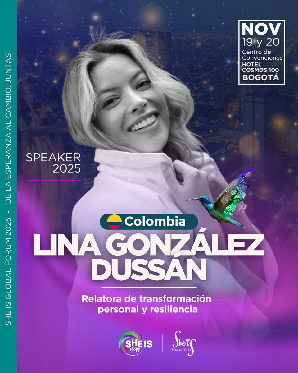 ¡Los sueños se cumplen! 💫

Te invito a esta importante charla el próximo 19 de noviembre, 4:30pm, en She is Global Forum, el evento más importante de Latinoamérica de sostenibilidad y equidad de género. 

Hablaremos de historias que nos han cambiado la vida y nos han permitido