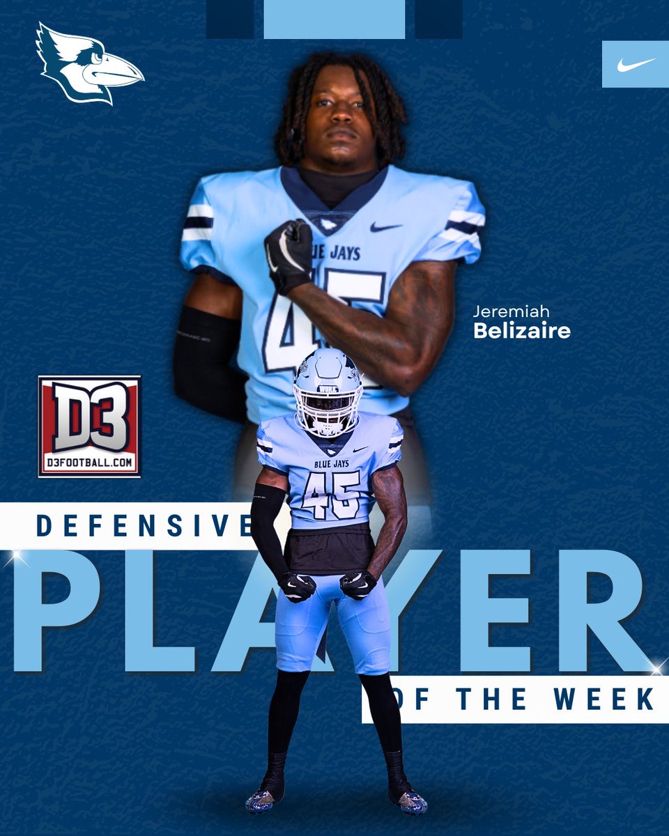Jeremiah Belizaire was named Defensive Player of the Week from UMAC and D3 Football!

Congrats Jeremiah!