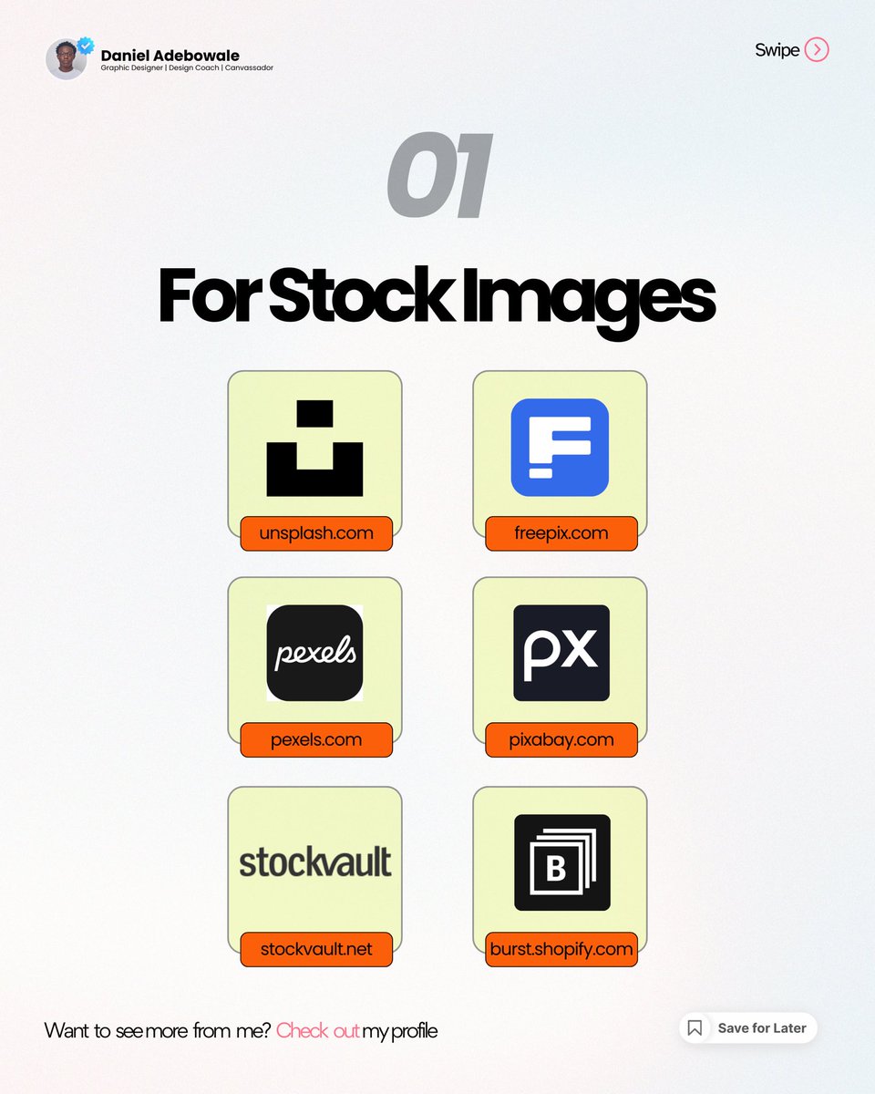 daniel_ife_'s tweet image. START YOUR GRAPHIC DESIGN JOURNEY WITH THE RIGHT TOOLS 💻 🎨 

Here are the BEST websites for fonts, images, &amp;amp; mockups to level up your game SAVE this post and thank me later 📌 

#graphicdesigntips #designresources #beginnerdesigner #graphicdesignjourney #designtools