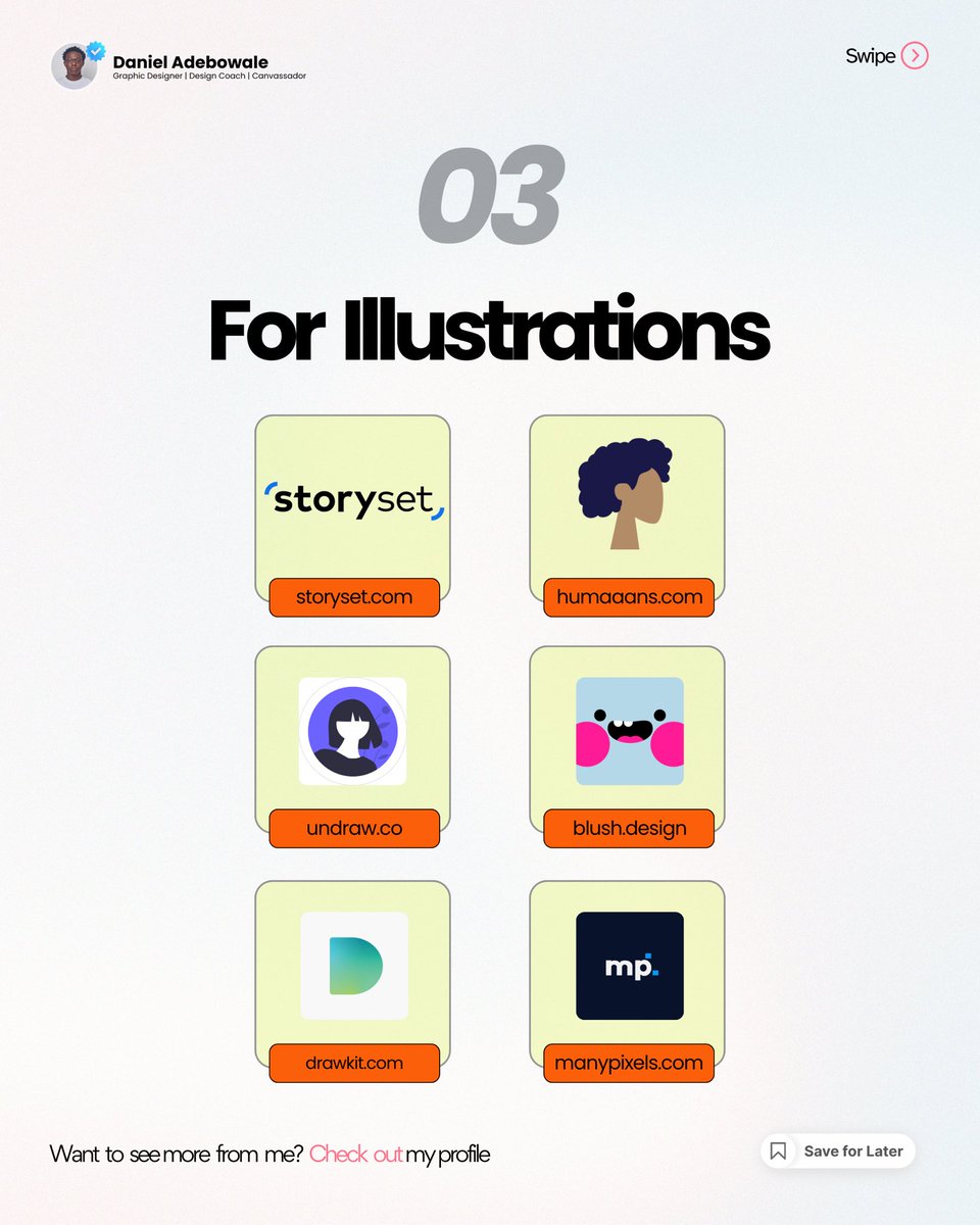 daniel_ife_'s tweet image. START YOUR GRAPHIC DESIGN JOURNEY WITH THE RIGHT TOOLS 💻 🎨 

Here are the BEST websites for fonts, images, &amp;amp; mockups to level up your game SAVE this post and thank me later 📌 

#graphicdesigntips #designresources #beginnerdesigner #graphicdesignjourney #designtools