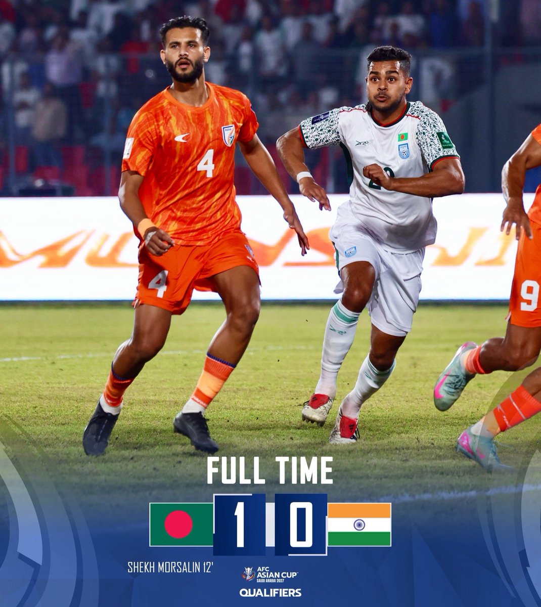 <a href="/afcasiancup/">#AsianQualifiers</a> 2027 

#Bangladesh 1-0 #India

▶️ Even likes of "Bolo Zuban Kesari" will think 10 times before investing in a FRAUD system like #IndianFootball 

▶️ Even likes of Timor Leste, Bhutan,Nepal won't agree to play FRIENDLY with us in future

More DARK DAYS awaits ✅ 🥲