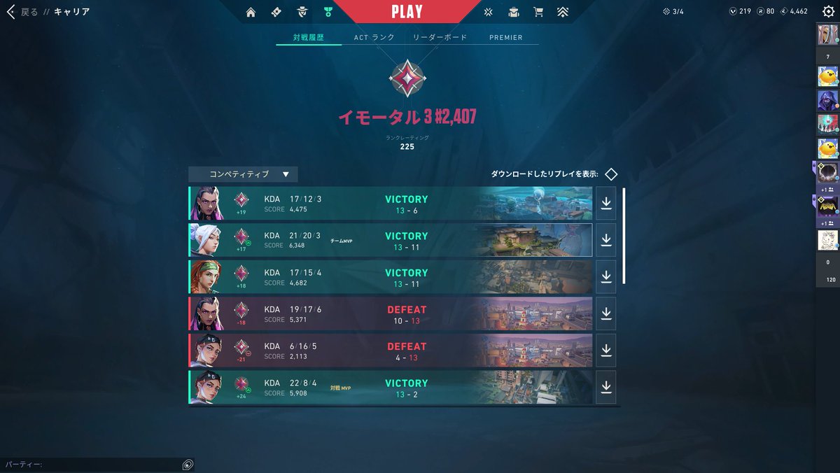 一試合でも勝ったらピーク更新