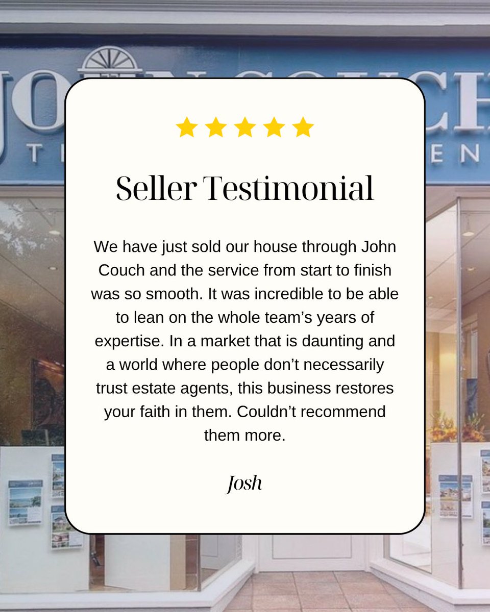 As we said to the vendor in our reply, it means a lot to the team and keeps our faith in our values and commitment to our Clients. We are delighted to have found him buyer and wish them happiness in their new home 🏡

📞 01803 296500
📧 mail@johncouch.co.uk