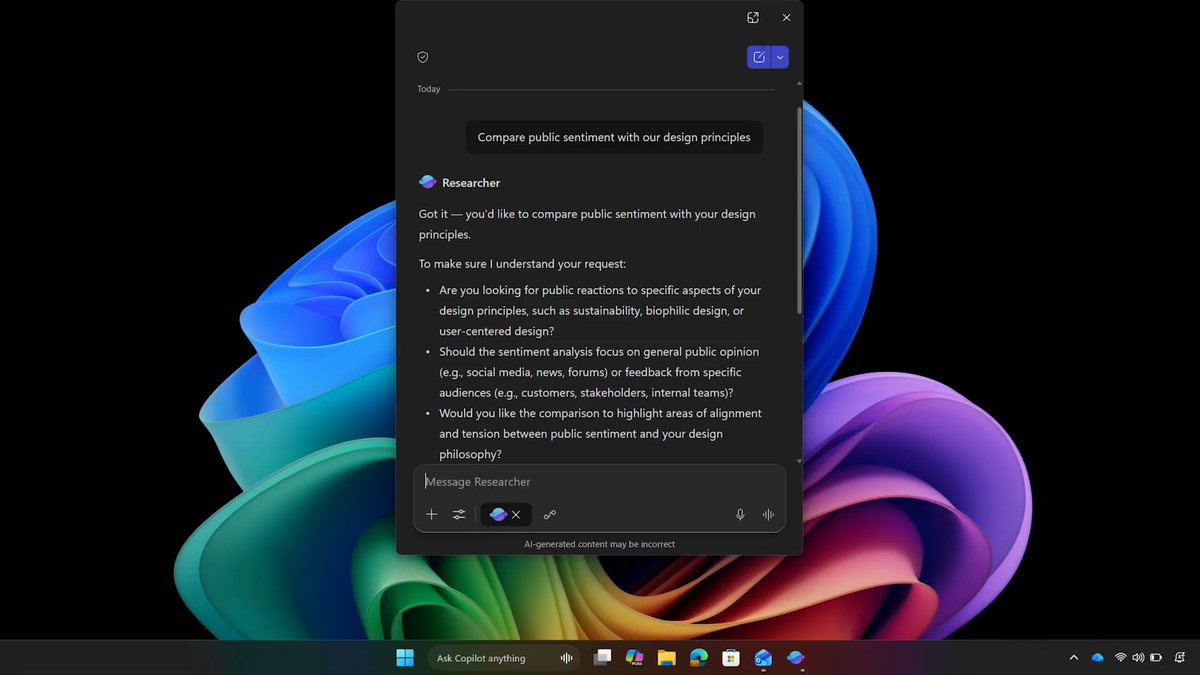 WindowsLatest's tweet image. Microsoft confirms Windows 11&apos;s taskbar will now have AI Agents.

Microsoft says Windows 11 is evolving into a canvas for AI and Agents will be deeply integrated across the operating system.

&quot;You will be able to invoke, monitor and manage Copilot and AI agents like Microsoft 365…