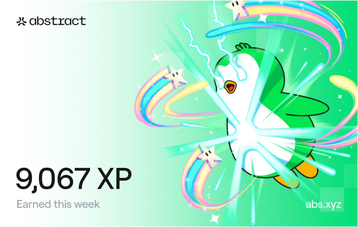 My XP for this week on <a href="/AbstractChain/">Abstract</a> ✳️