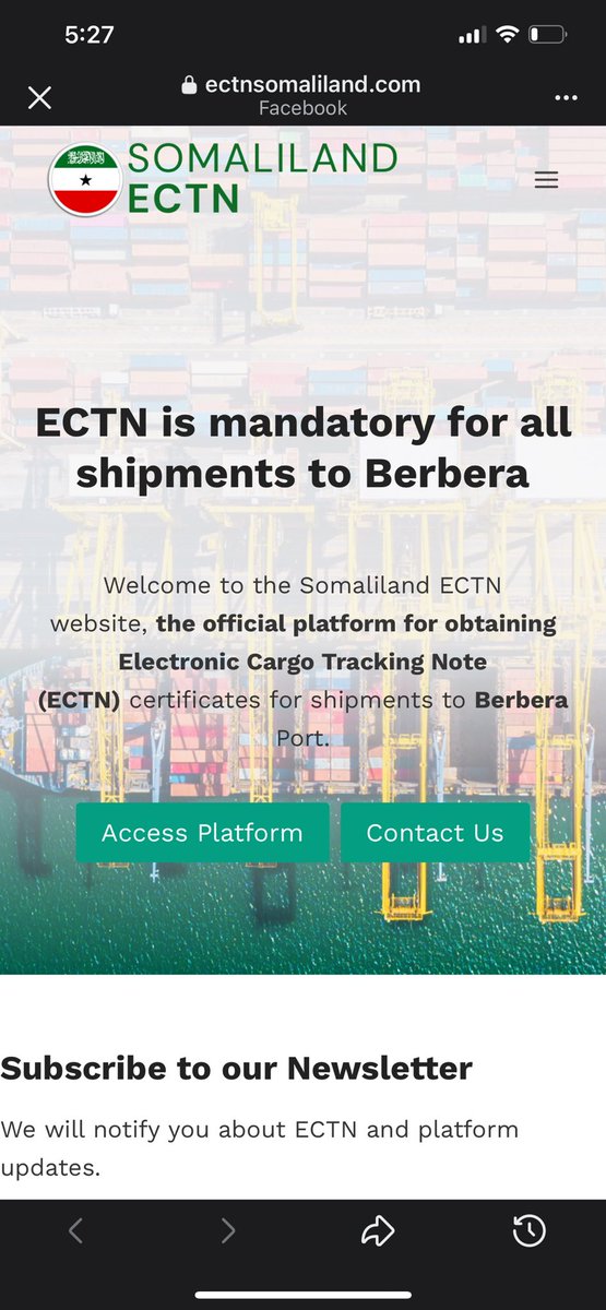 daljire01's tweet photo. ECTN is mandatory for all shipments to Berbera, Somaliland. 

https://t.co/Oc9hQxO4AP https://t.co/3fiW58aAbT