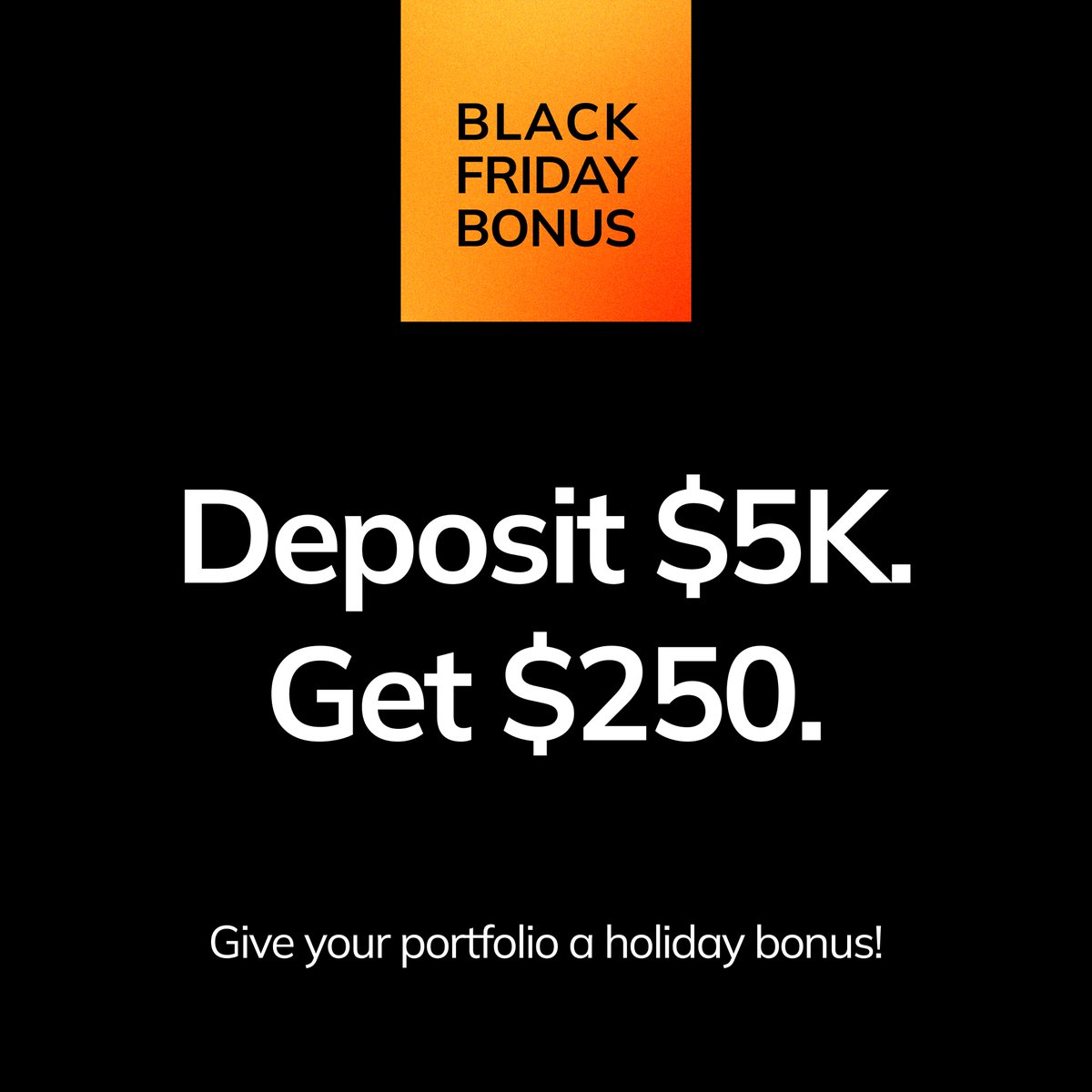 Our Black Friday promo is here! Deposit $5,000 into a new iFlip account, keep the funds on the platform for at least six months, and you’ll receive a $250 Visa gift card. This deal is for both new customers and existing customers—click here to get started: blackfriday25.iflipinvest.com