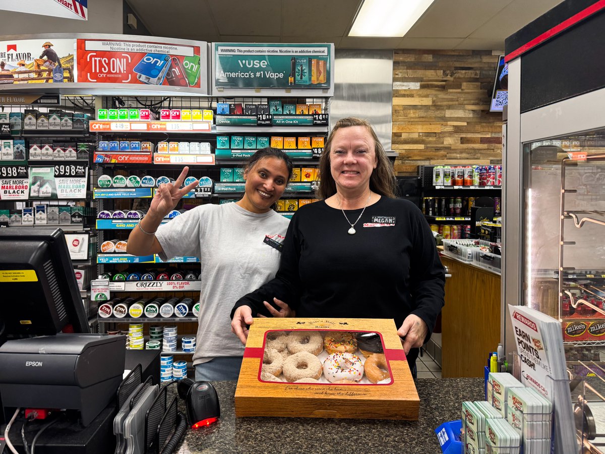 McIntoshEnergy's tweet photo. Our @MacFoodMart royville team raised the most for Cancer Services of Northeast Indiana in October, so we had a little donut party and check presentation with the team last week!

We're incredibly proud of our team's fundraising efforts last month! https://t.co/LBMHBcmK5f