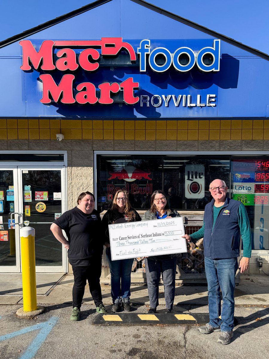 Our <a href="/MacFoodMart/">MacFood Mart</a> royville team raised the most for Cancer Services of Northeast Indiana in October, so we had a little donut party and check presentation with the team last week!

We're incredibly proud of our team's fundraising efforts last month!