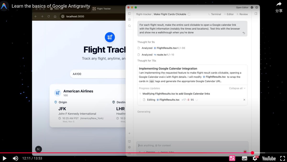 JeremyFeng98's tweet image. 又有新的 Vibe Coding 工具了：Google 的新产品 @antigravity 

使用 Gemini 3 Pro，效果真的非常值得期待。

antigravity.google/product