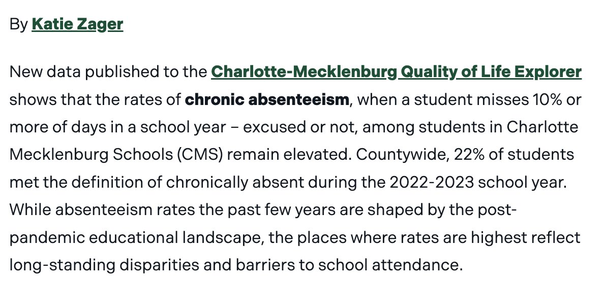 As of 2023, 22% of Charlotte students were chronically absent. I assure you, many of these kids would not have been in school regardless of ICE's presence.