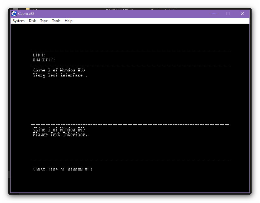 SolarPhasing's tweet image. Text adventure game 
Prototype

#amstrad #CPC #CPC464 #CPC664 #CPC6128 #adventure #text #retrogaming #retrocomputing #oldcomputers #games #videogames #indiedev #gamedev #indiegamedev