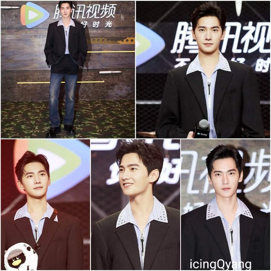 icingquinyang2's tweet photo. #manofthehour #YangYang杨洋 holds center stage at the 20220402 #GloryofSpecialForces music festival hosted by #tencent . Wearing a #balenciaga black denim blazer and blue denim pants with #prada monolith shoes. #ALookBack https://t.co/QALrZ2ulDt