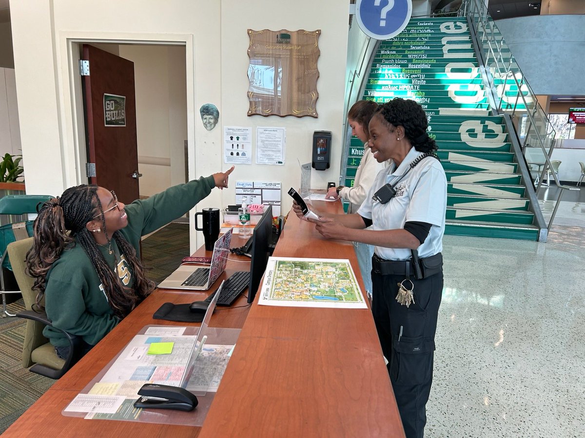 USFPDTampa's tweet photo. Shoutout to CSO Supervisor J. Stinyard &amp; CSO J. Londono! Their dedication helps keep USF safe, connected, and thriving. From traffic safety to supporting law enforcement, they’re vital to campus life. Thank you for all you do! 💚🤘 #USFPD #USF #CampusSafety #GoBulls https://t.co/1Q7u14TXbF