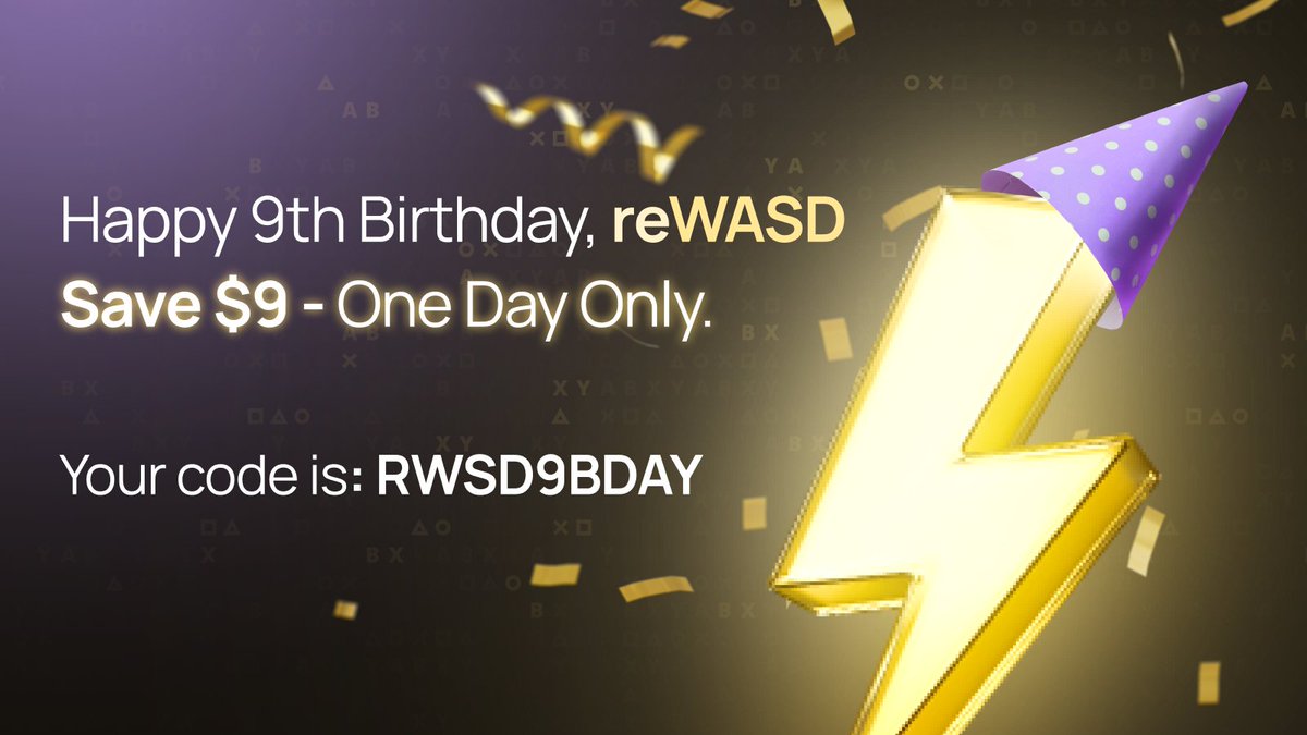 reWASDmapper's tweet image. reWASD turns 9!

9 years of configs, control experiments, wild ideas and pure synergy.

Today we don’t receive gifts - we give them. 🎁
Use RWSD9BDAY to get $9 off on Lifetime Access for 1PC.

t.ly/GIxql

One day only.