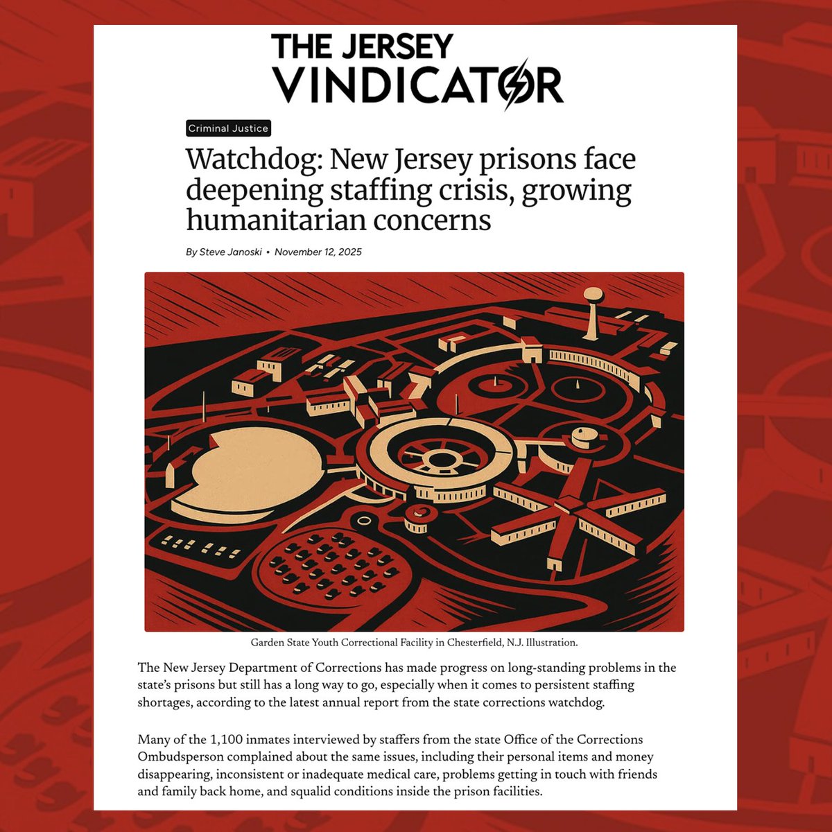 Latest #CorrectionsOmbudspersonReport shows #NJDOC is making progress but urgent issues remain—especially #StaffingShortages, inadequate medical care, &amp; #DifficultVisitationProcesses for families. #NJRC believes #TrueReform means #PrioritizingSafety, #Dignity, &amp; #RealSupport for