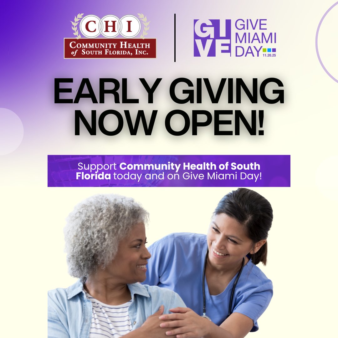 Together, we can make every heartbeat in Miami stronger. 💓 This Give Miami Day (Nov 20), your support helps our neighbors get the care they deserve. Early giving is open.  Donate now: bit.ly/3MAE0ty