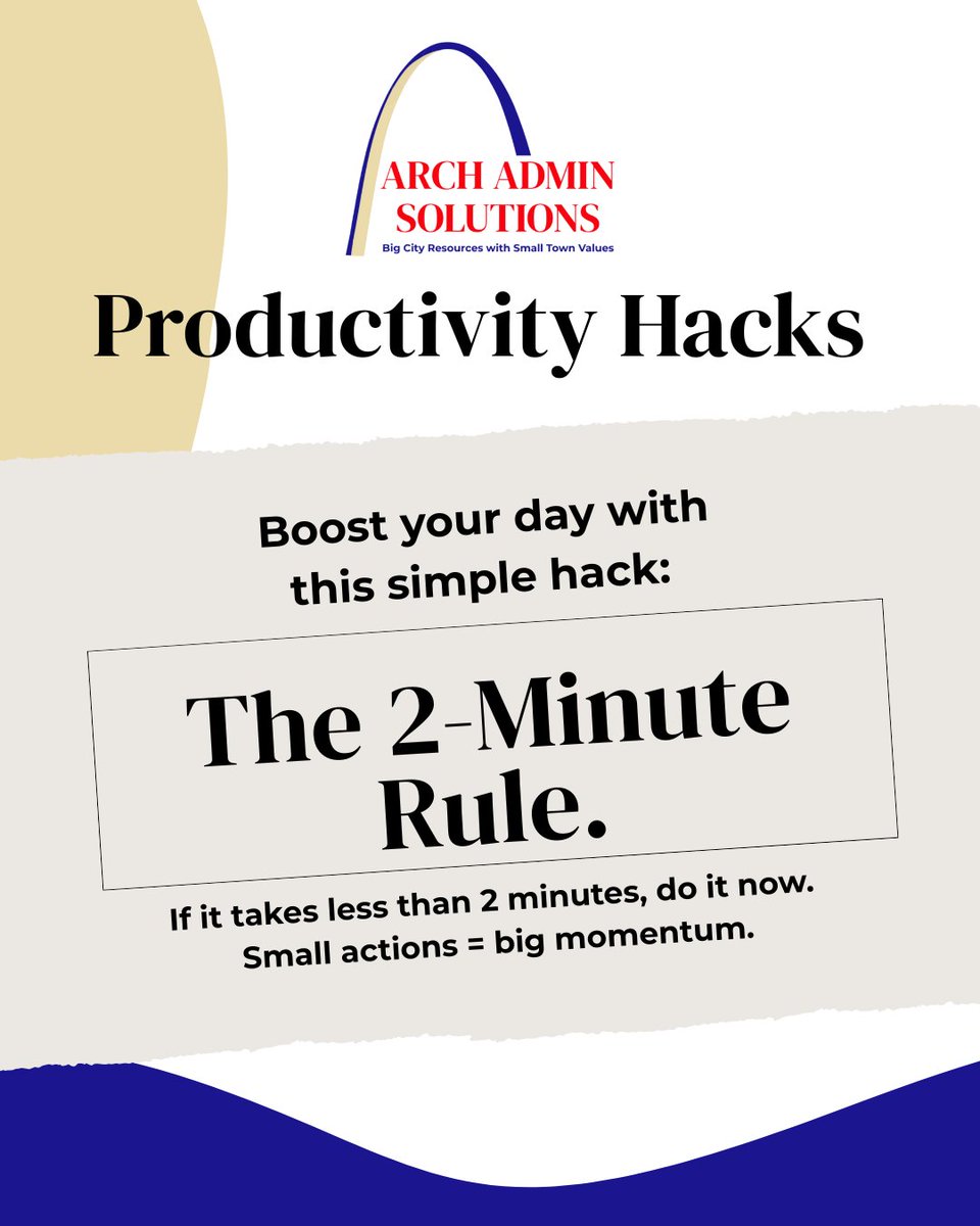 BeaconVirtual's tweet image. At Arch Admin Solutions, we believe in helping business owners keep that momentum going. From handling admin tasks to organizing your systems, we make it easier for you to stay productive and focused on what truly matters. Let’s turn your two-minute wins into long-term success.