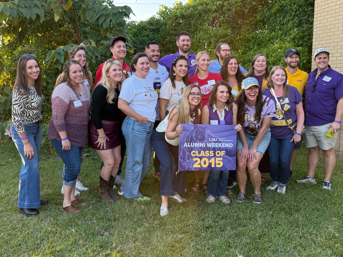 LSUVetMed's tweet image. LSU Vet Med alumni from Louisiana, Arkansas, and nationwide gathered on our campus November 14-16 to celebrate our annual LSU Vet Med Alumni Weekend events, including our football tailgate party! Check out the photo album in the comments!  flickr.com/photos/1613899…