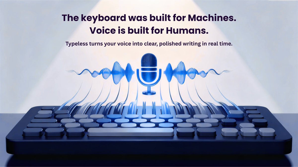 150年来,我们塑造自己的思想以适应机器。
Typeless 让写作回归其本来的样子——你说话,它就写作。
完美无瑕、格式规范、私密性强,速度比打字快四倍。