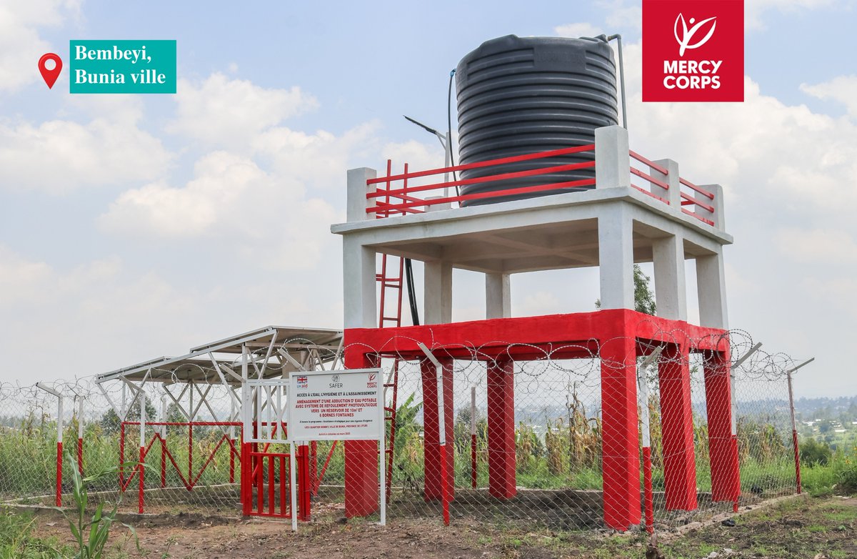 Garantir l’accès à l’eau potable aux communautés déplacées par conflits et catastrophes naturelles : c’est l’un des objectifs du projet #SAFER en RDC.

À #Bunia, le quartier Bembeyi bénéficie désormais d’une adduction d’eau pour protéger santé et dignité. 💧 #Humanitaire