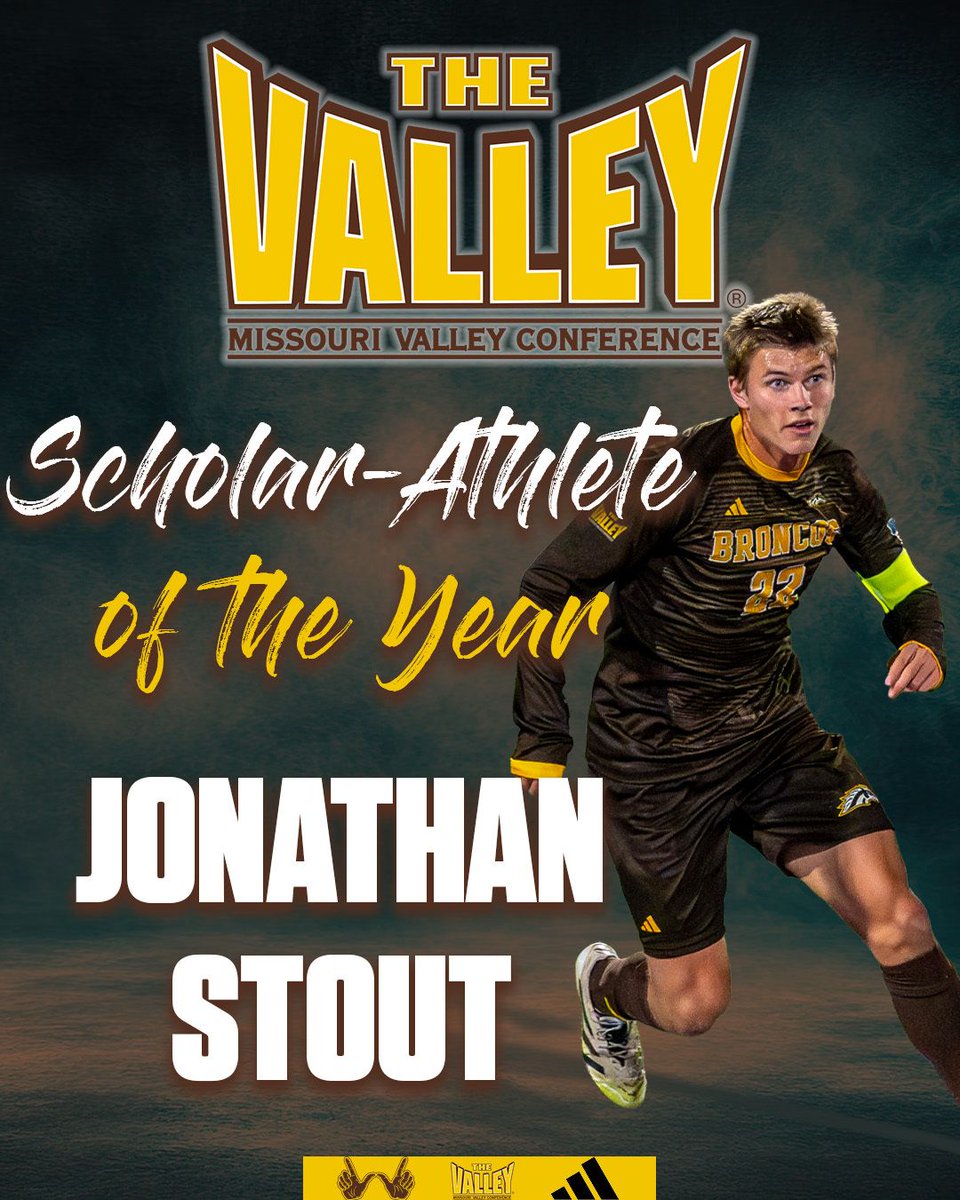 Winning on the pitch and in the classroom! 🏆 📚 

Congrats to Jonathan Stout on being named the MVC Scholar-Athlete of the Year in men's soccer‼️ 

#BroncosReign🐎