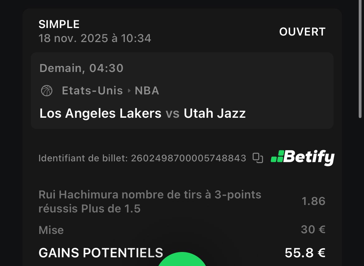 FastBreakTips's tweet image. #NBA 

🗓️18-11 

🎯 Bet : 

Rui Hachimura over 1,5 paniers à 3 pts
@ 1,86 💰 1.5% 

Hachimura régulier en shoot extérieur marque en moyenne 2 tirs à 3 points par match sur 4 tentatives (50 %).
Il a dépassé le seuil de 1,5 trois points dans 11/13 matchs jusqu’à présent.
Sur 7…