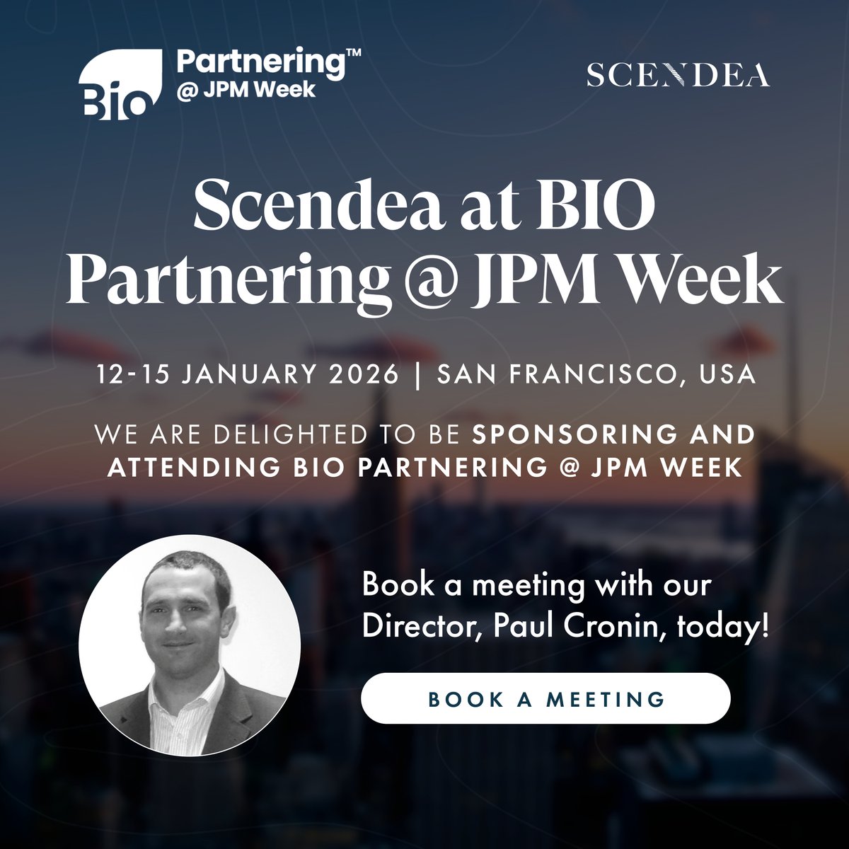 scendea's tweet image. Scendea are delighted to be sponsoring and attending BIO Partnering at JPM Week this coming January! 
-
Schedule a meeting by searching &apos;Scendea&apos; in the Partnering system or contact us today: scendea.com/contact
- 
#BIOJPM #partnering #regulatoryaffairs #drugdevelopment