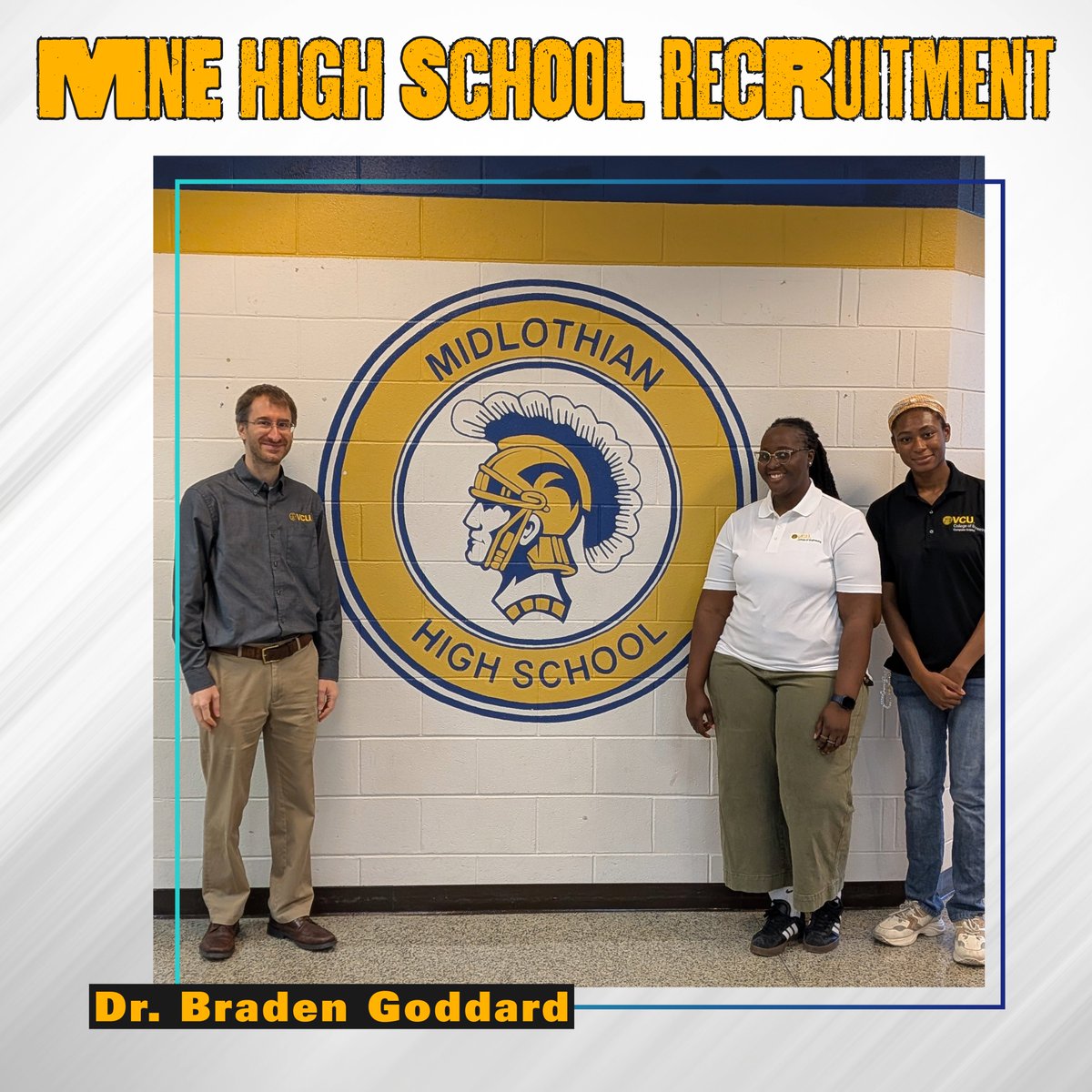 mnevcu's tweet image. This semester, Dr.Goddard, alongside students Edwina and Patience, are focused on outreach! They have completed a significant recruitment effort, visiting nearly every high school in the greater Richmond area, with even more stops planned….

#vcuengineering #nuclearengineering