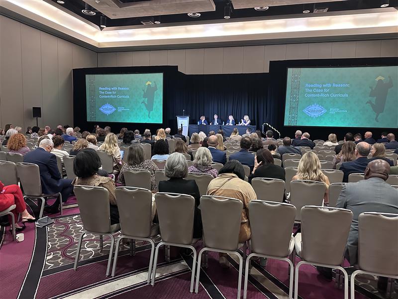 ExcelinEd's tweet image. A great discussion with @rpondiscio, @BernerEd, @MsKurto and @CandalCara on the importance of content-rich instruction, what sets strong curricula apart and how states are improving literacy outcomes. #LiteracyMatters #EIE25