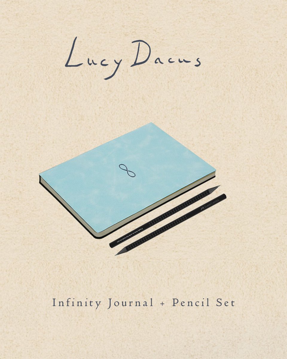 Infinity journal + pencil set available now on Lucy’s official store ♾️📝

lucydacus.store