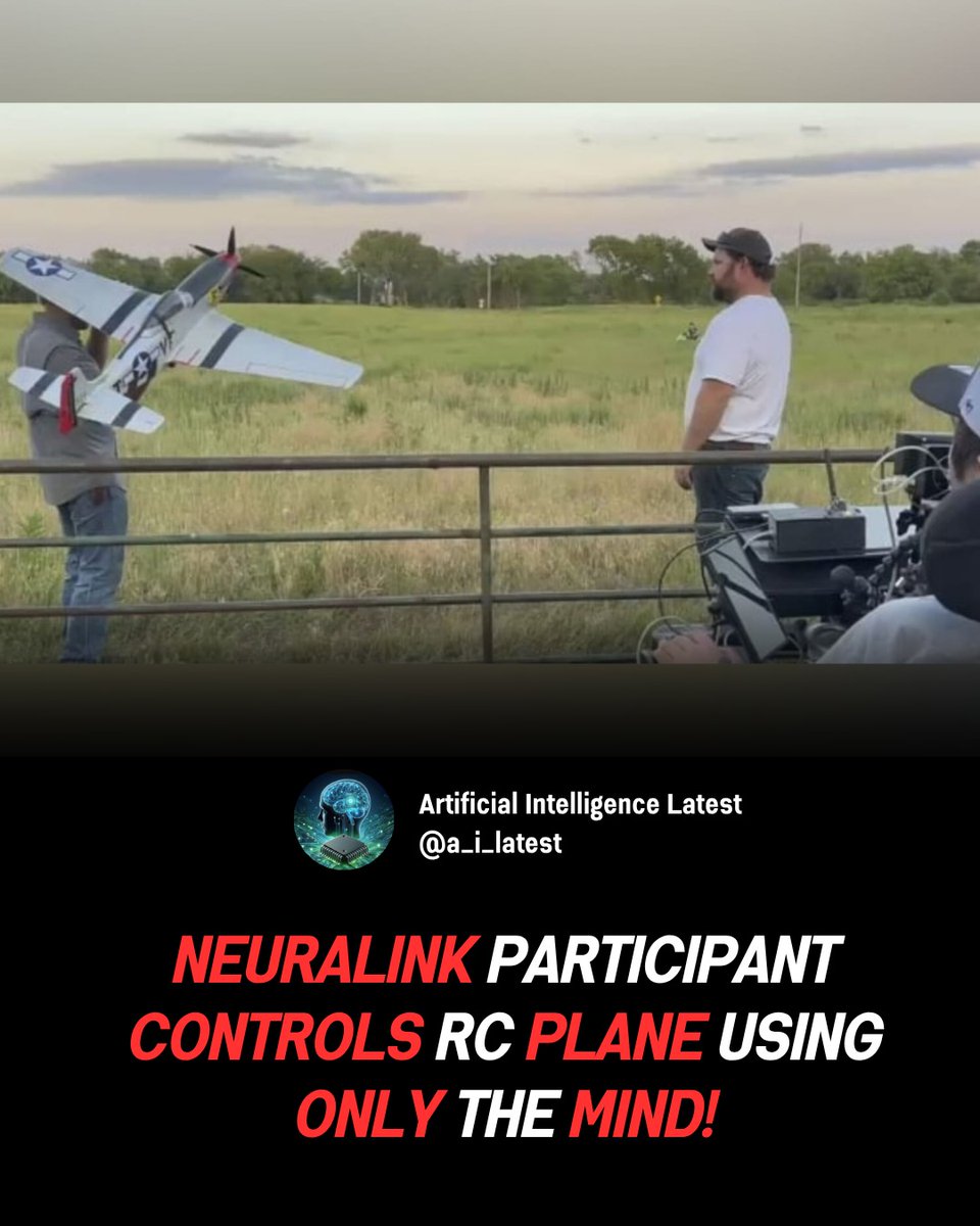 LatestAI2030's tweet image. A Neuralink user just coded Arduino software using their brain implant — and successfully controlled an RC airplane with a quad stick. 

#Neuralink #BrainComputerInterface #BCI #ElonMusk #Neurotech #Innovation #AI #FutureTech #MindControl #Robotics #Arduino #TechBr