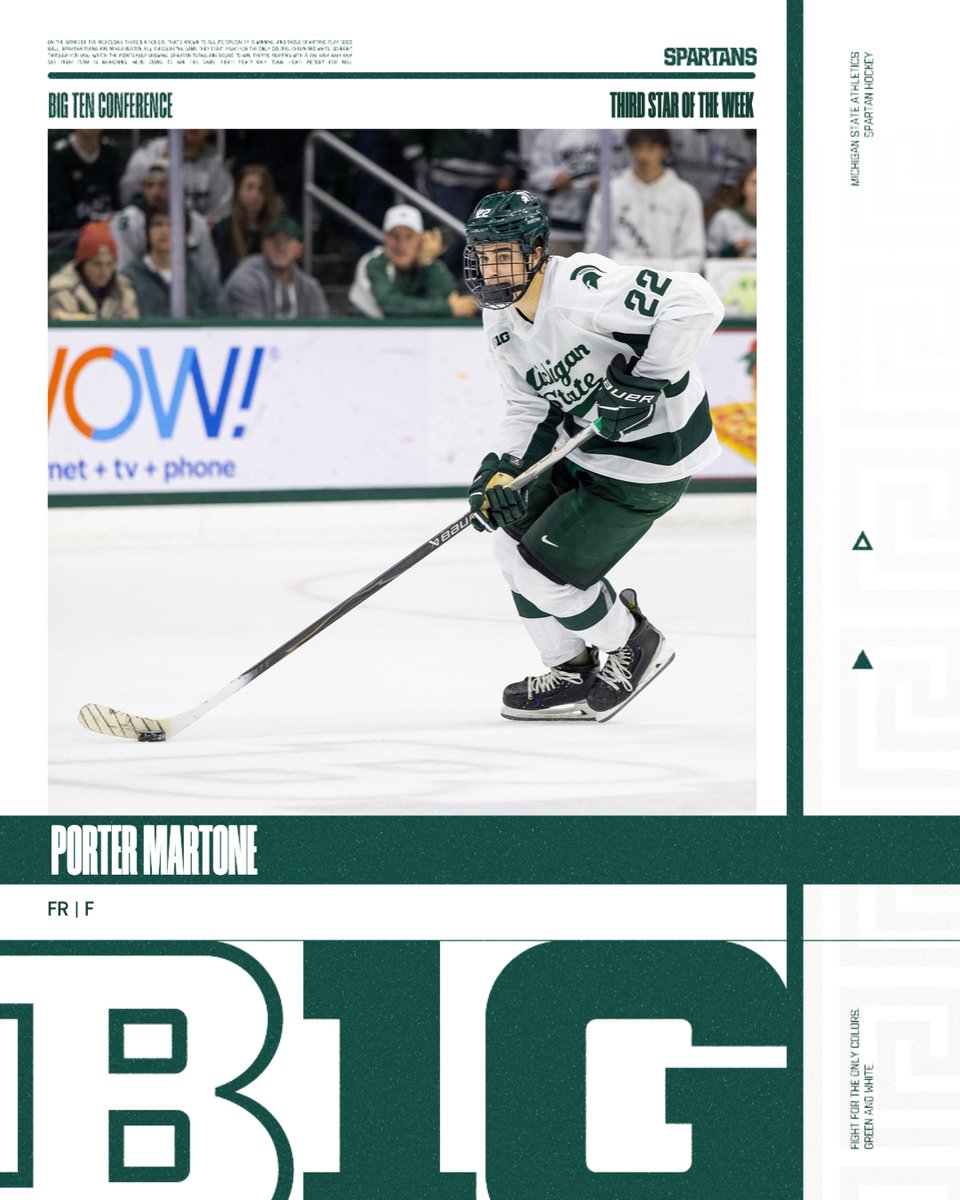 Trey Augustine and Porter Martone are your Big Ten First and Third Stars of the Week!

Augustine is the First Star of the Week for the second consecutive week after posting a .963 save percentage and a 1.01 goals against average

Martone scored three goals for us at Notre Dame,