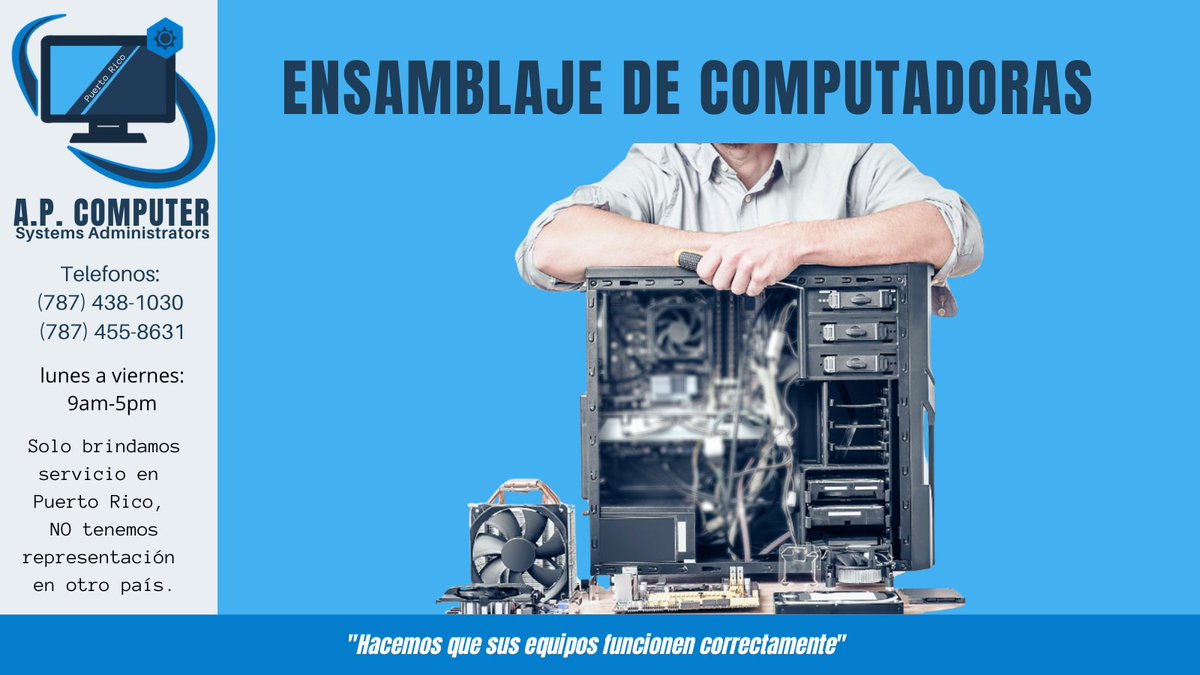 apcomputerpr's tweet image. ¿Está buscando una computadora con especificaciones especiales y no puede encontrarla? Para más información, llama al (787) 438-1030 / (787) 455-8631 (cita). #reparaciondecomputadoras #reparaciondelaptops #APComputer   #APComputerSystems #APComputerPR #APComputerPRUSA #Dios #God