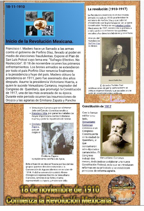 ElAvile67's tweet image. 💪🇨🇺 Comparte, Ama❤️ y Divulga 📲 la Historia 📝📅.
☝️Efemérides del 18 de noviembre.

👣 Nace Máximo Gómez Báez.
👣 Caída en combate de Serafín Sánchez.
👣 Comienzo de la Revolución Mexicana.
👣 Nace Máximo Francisco Repilado, Compay Segundo.

#100AñosConFidel
#HistoriaAlDía
