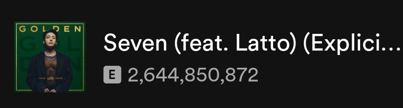 minygthv7's tweet photo. SEVEN — Spotify Counter

11/13 — 1,889,961
11/14 — 1,967,101
11/15 — 2,119,136
11/16 — 2,019,829
11/17 — 2,124,753 (+104,924)🔥

Total: 2,644,850,872 https://t.co/SU1n6jxn1k