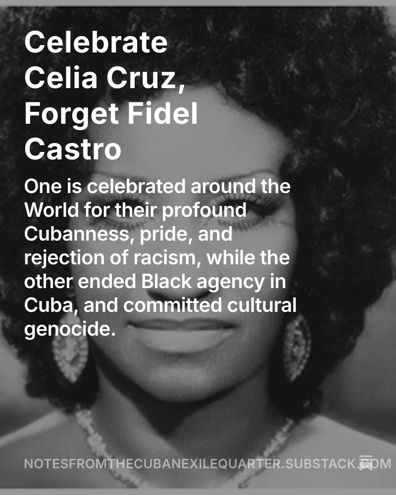"On November 22nd Celia Sinfonica, in partnership with Loud &amp; Live in Miami will honor her legacy reimagning her music for symphony."

Celebrate Celia Cruz, Forget Fidel Castro open.substack.com/pub/notesfromt…

#CelebrateCeliaCruzForgetFidelCastro