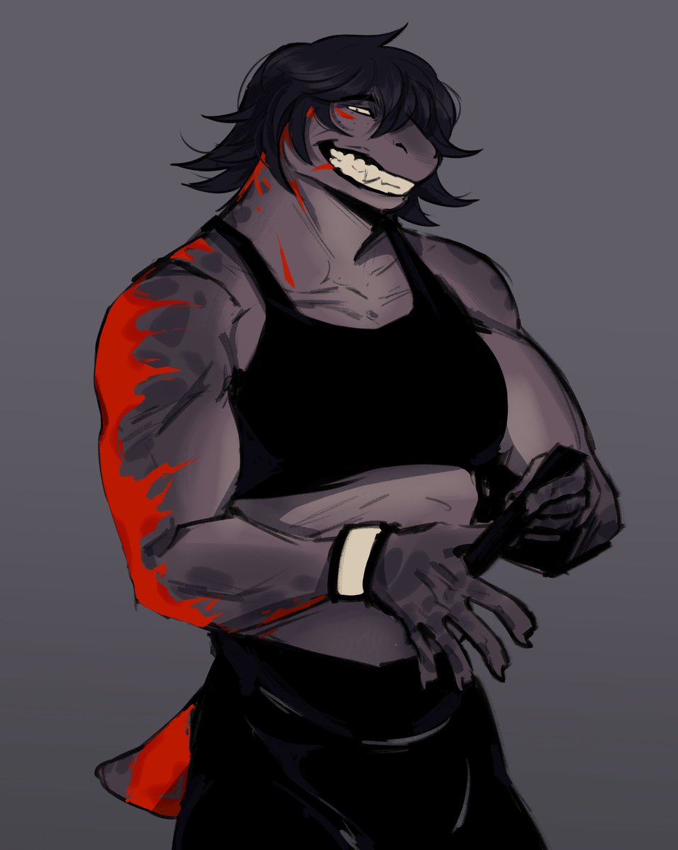 I couldn’t hold myself back.
She looks so damn cool. And those scars… AAAAA…
Okay, okay, I need to calm down and get back to drawing the comic.