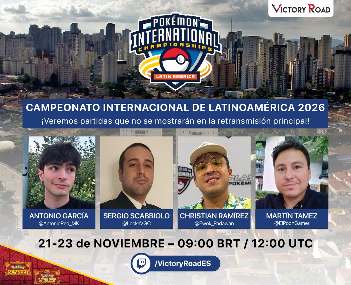 VictoryRoadES's tweet image. El año pasado hicimos historia con la primera retransmisión en español de LAIC... 🚀

Ahora volvemos a hacerlo: ¡podremos ver diferentes partidas a las de las otras retransmisiones! 🥳 #PokemonLAIC #PlayPokemon

🎙️ @AntonioRed_MK @LockeVGC @Ewok_Padawan @ElPoohGamer