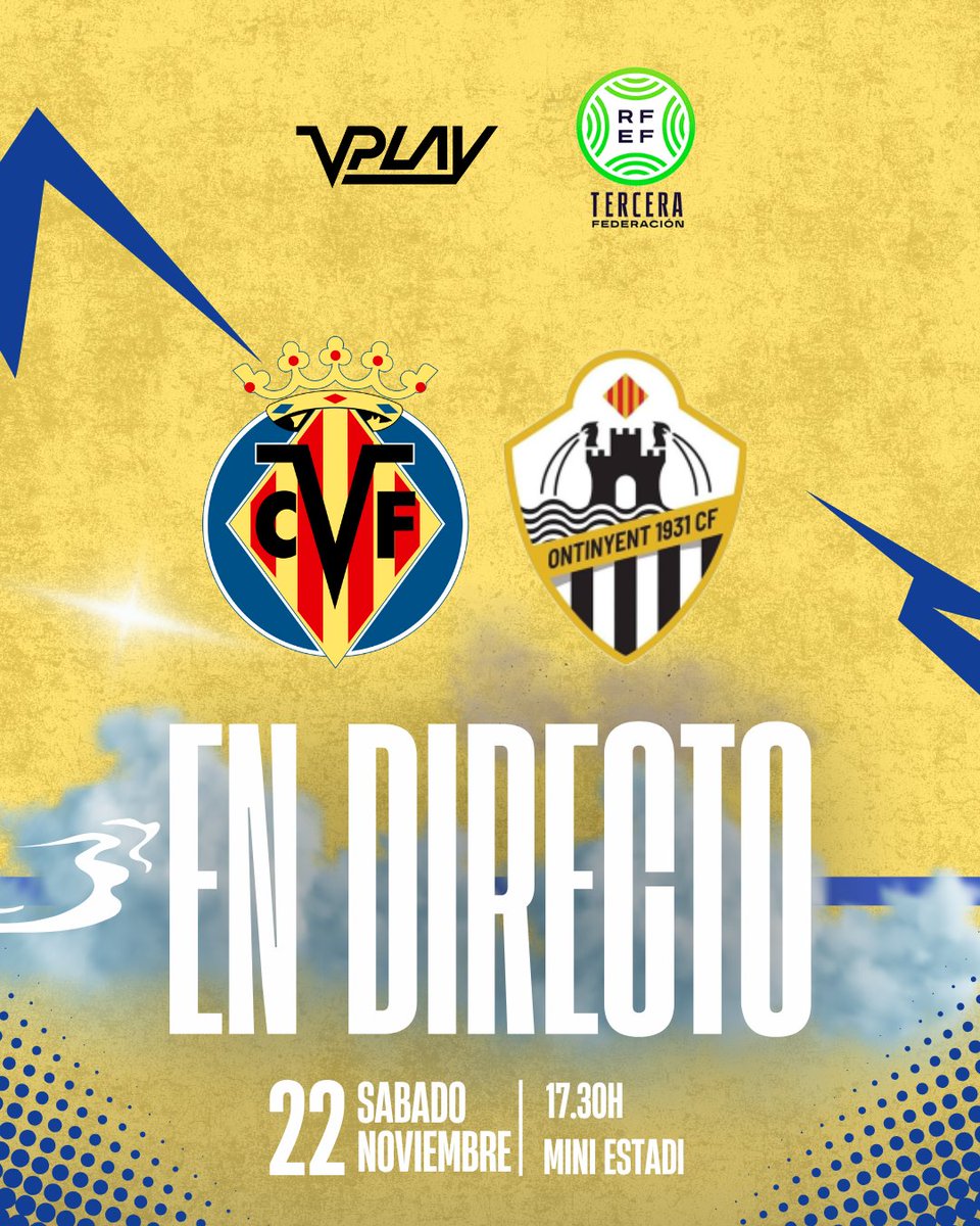 ¡Confirmado el partidazo de este fin de semana en V Play!📺 

¡No te pierdas este sábado, a partir de las 17.30h, el encuentro entre el Villarreal C y el Ontinyent 1931!