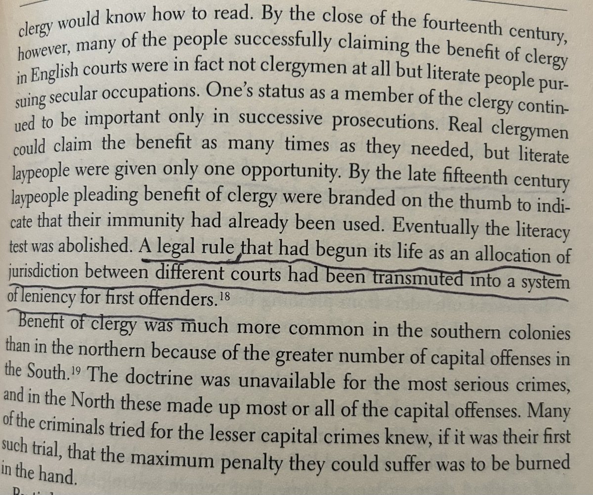 <a href="/cremieuxrecueil/">Crémieux</a> English/early American law had something like this too! It was called "benefit of clergy." 

From Stuart Banner's The Death Penalty: An American History (pp. 62 - 63)