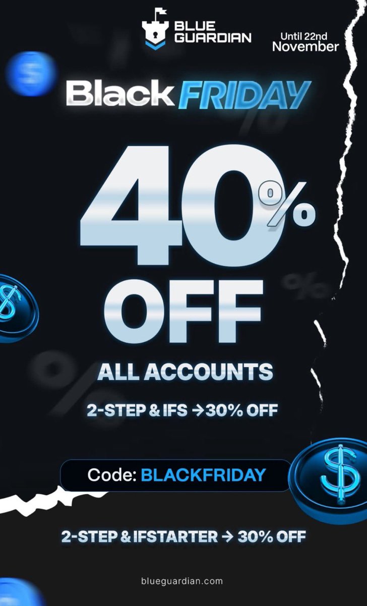 40% OFF early access Black Friday sale is here! ⌛

🖤 All Accounts 40% OFF (excl. 2-step, classic &amp; IF starter)
🖤 Instant Payouts for Instant Funding accounts
🖤 MT5 and 2 other platforms

Get funded now 👉 blueguardian.com/?afmc=ArjayRay