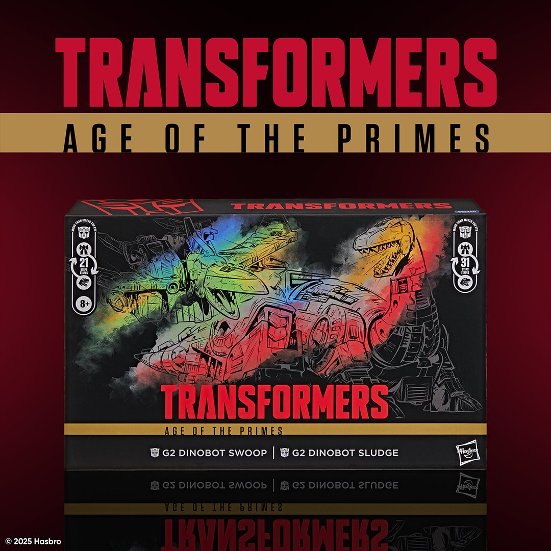 HasbroPulse's tweet image. #Transformers G2 power surges back into the battlefield.

The #AgeOfThePrimes G2 Dinobot Swoop and Dinobot Sludge 2-pack delivers two Leader Class heavy hitters packed with bright G2 deco and classic Dinobot grit.

Pre-order on #HasbroPulse! 
🔗 go.hasb.ro/ShopTF