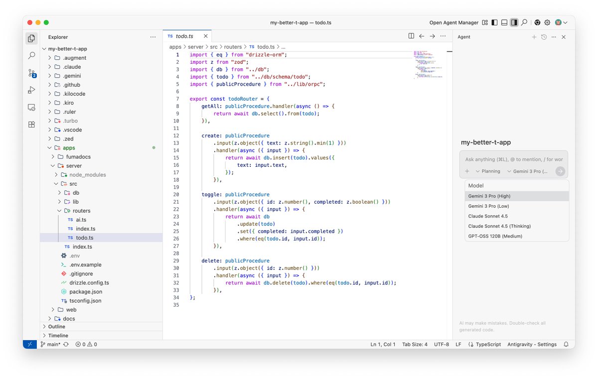 卧槽，Google 还上线了个 VScode 套壳 IDE，可以用Gemini 3 Pro, Claude Sonnet 4.5，现在还没收费套餐，免费用。

antigravity.google