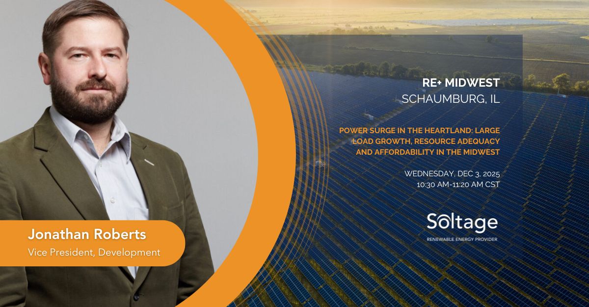 Our VP of Development, Jonathan Roberts, will be taking the stage 12/03 at 10:30 AM CST as a panelist at RE+ Midwest in Schaumburg, IL. Register here: ow.ly/XYxl50XsRuL #REPlusMW