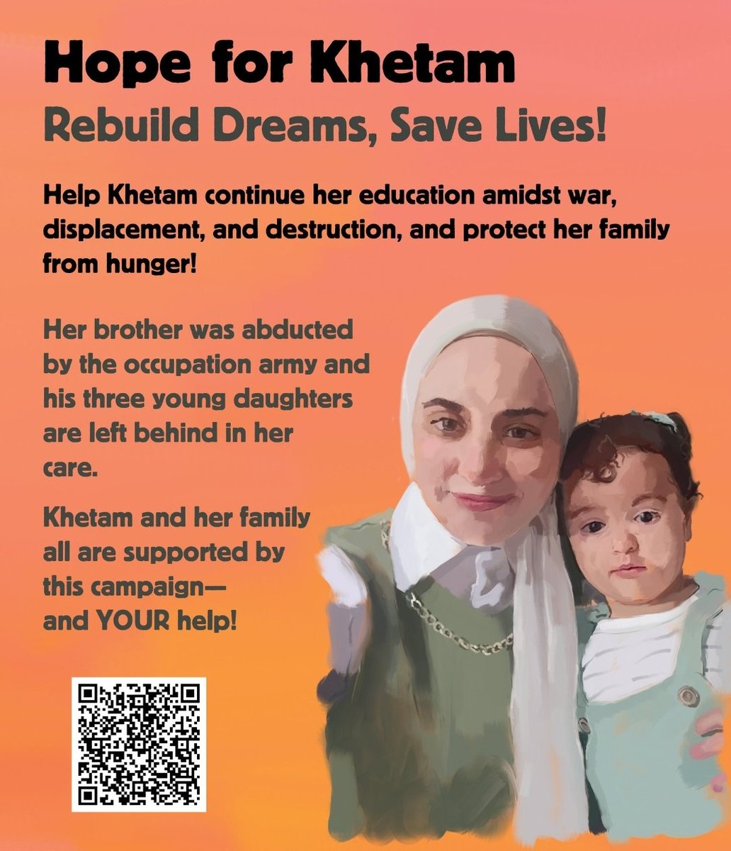KhetamAlmasri's tweet image. Thank you for your support so far 🤍 We have received 2,666 $ until now, this helped my family buy food, water and medicine and afford my education. Our next short-term goal is 3,000 $. Can you help me reach it soon?

📌📌chuffed.org/project/144920