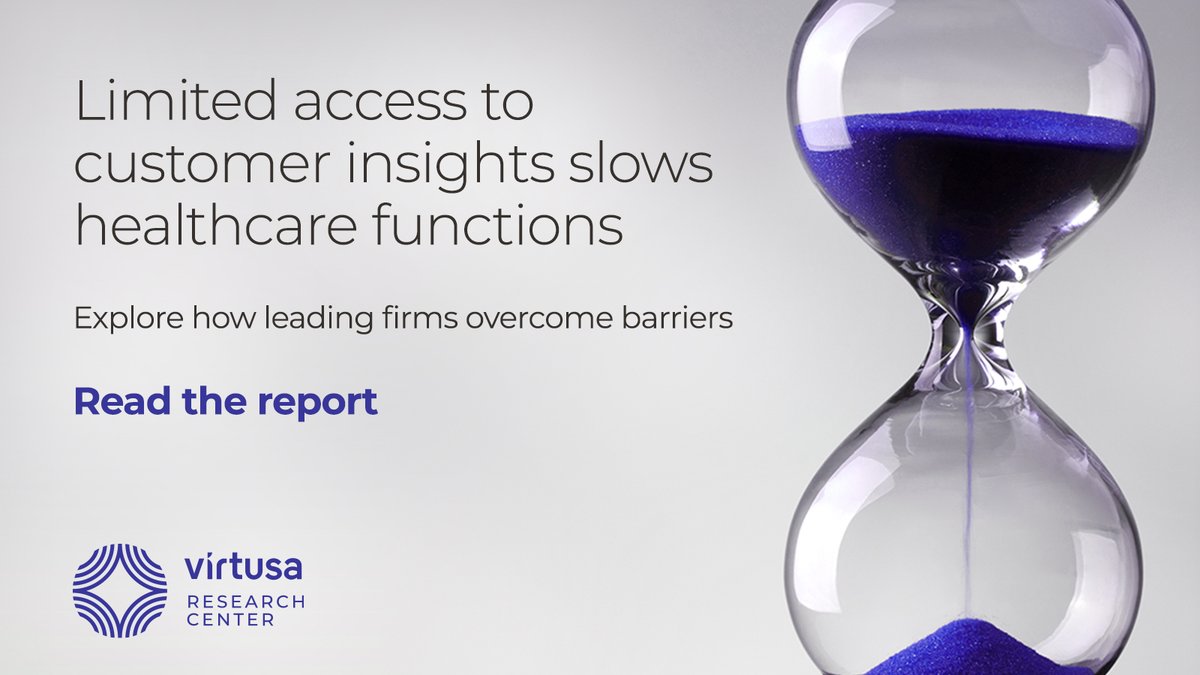 VirtusaCorp's tweet image. Only 26% of healthcare firms report high data sharing between marketing, sales, service, and R&amp;amp;D. Learn how effective data sharing drives performance: splr.io/6011s4jyX
#VirtusaResearchCenter #DataStrategy #PatientCentricity